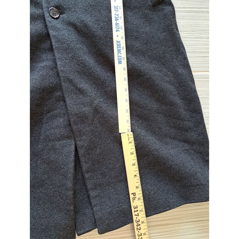 Ralph Lauren Chaps Charcoal Gray Wool Cashmere Overcoat Lined Button Men's 44S - Picture 10 of 14